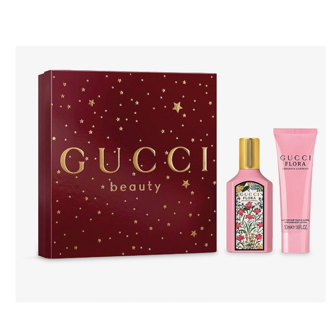 Gucci 古馳 聖誕禮盒 綺夢梔子花香水套盒(香水50ml+身體乳50ml)