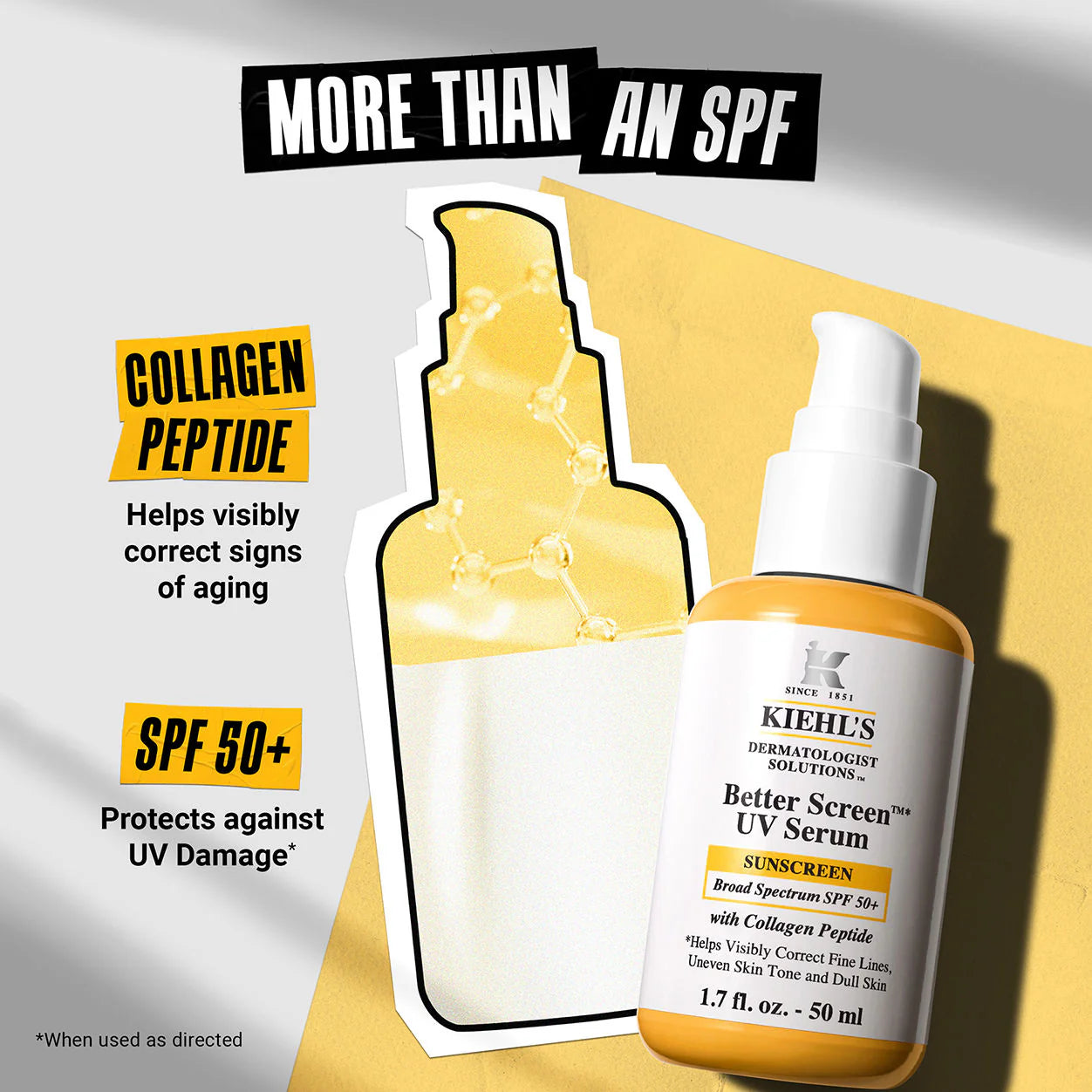 Kiehl's 科顏氏 新品 膠原蛋白肽清爽防曬精華 50ml SPF50