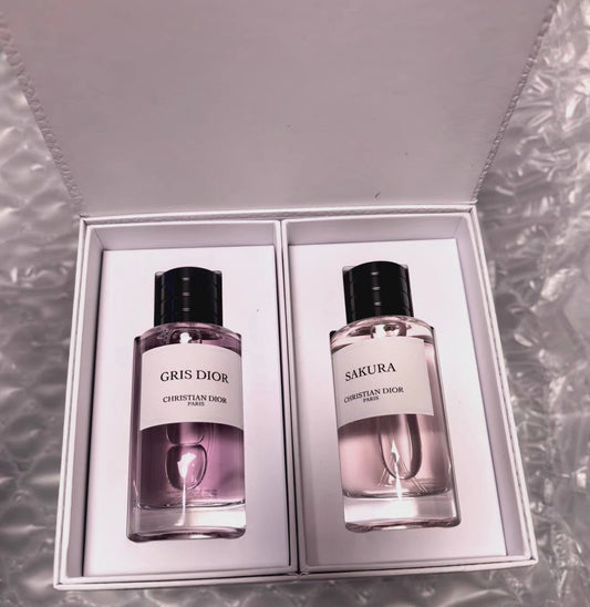 Dior 迪奧 典藏香水 蒙田沙龍GRIS DIOR 50ML + 落櫻輕舞香水 SAKURA 50ML 兩件套盒 - La Fée Beauty