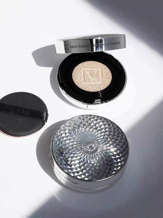 韓國 V FAU 鑽石燈泡氣墊粉底 FAU ANTI-AGEING STAR CUSHION SPF50+ PA+++(15g+15g替換芯) - La Fée Beauty