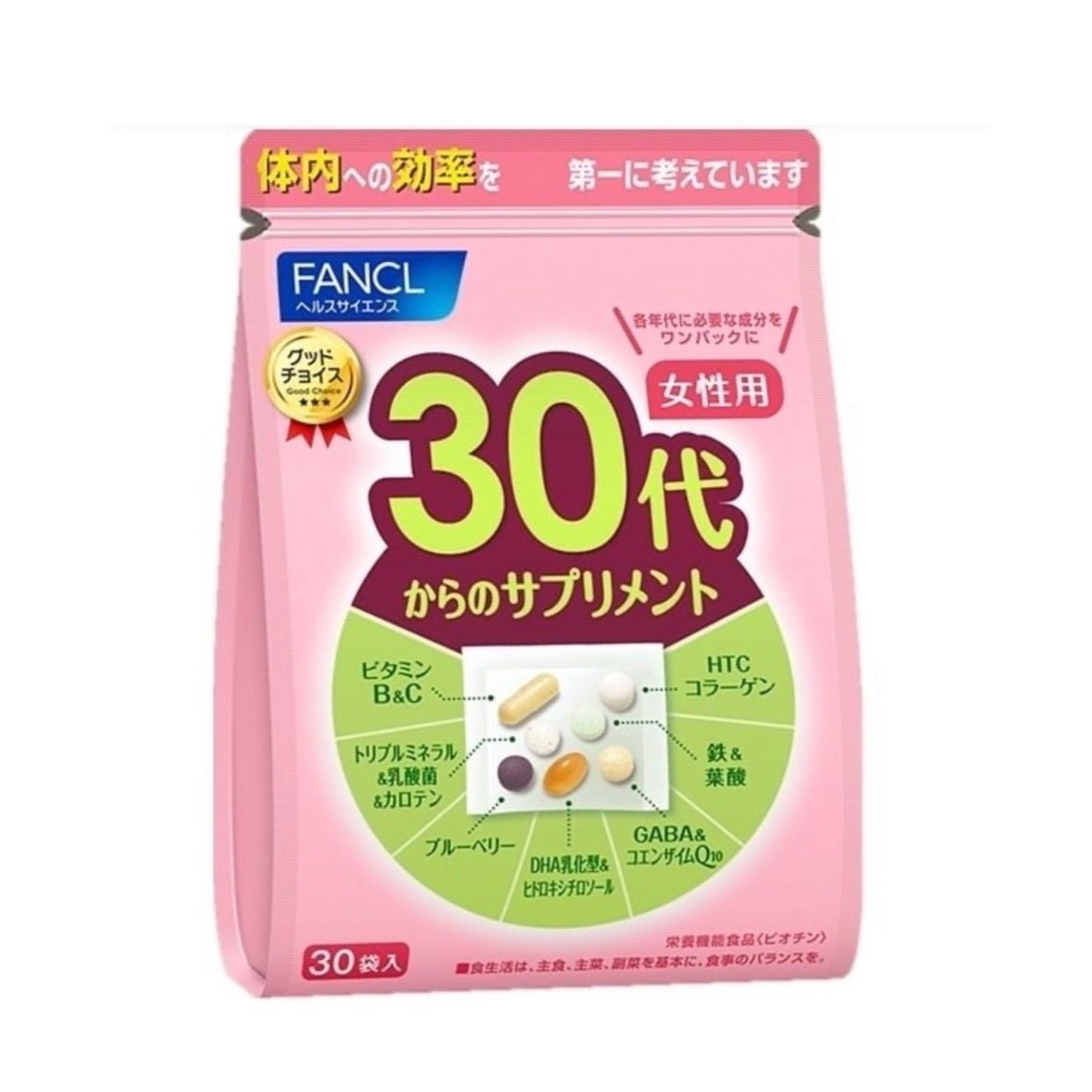 日本 FANCL 30代女性綜合營養維他命補充丸 30小包 - La Fée Beauty