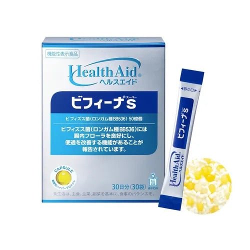日本 本土版 森下仁丹 HealthAid Bifina S 雙歧桿菌乳酸菌益生菌補充劑 30日分 - La Fée Beauty