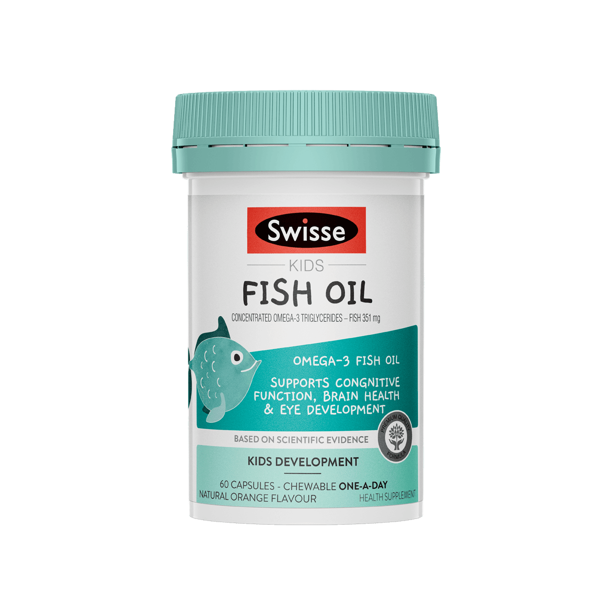 澳洲 Swisse Ultiboost 兒童無腥味魚油咀嚼軟膠囊 60粒 - La Fée Beauty