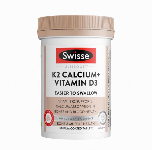 澳洲  Swisse Ultiboost K2 Calcium + VITAMIN D3 成人骨骼保健 K2 檸檬酸鈣片 升級版小丸裝 150粒