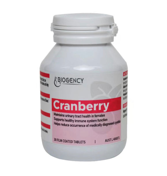 Biogency Cranberry蔓越莓 預防尿道炎配方 30粒