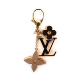 Louis Vuitton Monogram Fleur Gold Metal Keychain