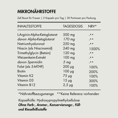 德國 Epigenics Zell Boost 微量營養素-女性細胞增強 細胞級抗老神器 60粒/一瓶