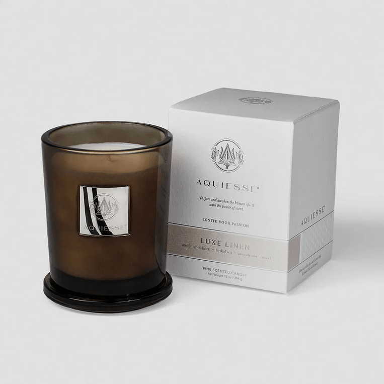 AQUIESSE 香氛蠟燭 Luxe Linen 奢華亞麻（果木香） - La Fée Beauty