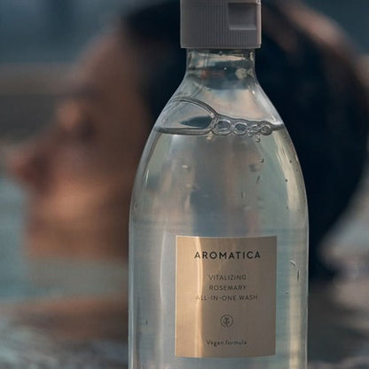 韓國 AROMATICA 艾瑪植萃 多合一沐浴露 + 身體乳 迷迭香味 300ml - La Fée Beauty