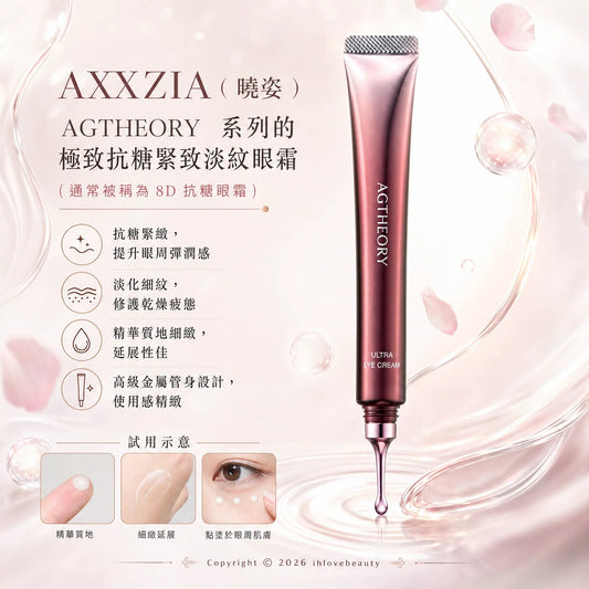 日本 AXXZIA 曉姿 AGTHEORY 極致抗糖緊緻淡紋眼霜 15g - La Fée Beauty