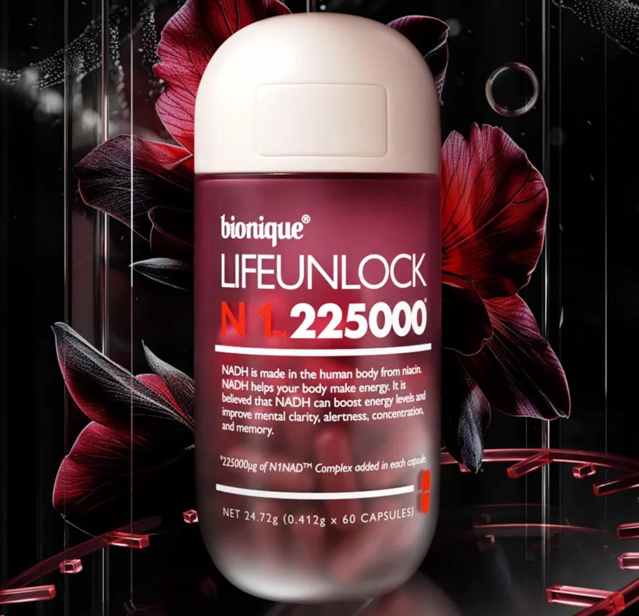 澳洲 Bio-E Bionique 密碼一號 細胞逆轉NAD+膠囊 60粒+送8粒 - La Fée Beauty