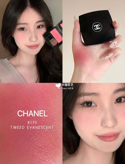 CHANEL編織格紋胭脂 130 TWEED EVANESCENT 冷門豆沙蜜桃玫瑰 - La Fée Beauty
