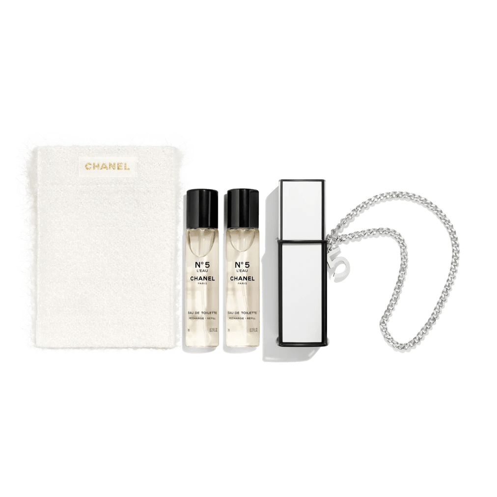CHANEL 香奈兒 聖誕限定 N°5 L'EAU EAU DE TOILETTE REFILLABLE PURSE SPRAY 3 x 7ml - La Fée Beauty