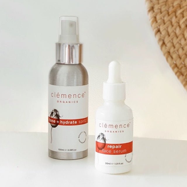 Clemence Organics 玫瑰果修護精華油+玫瑰調膚保濕噴霧套裝 - La Fée Beauty