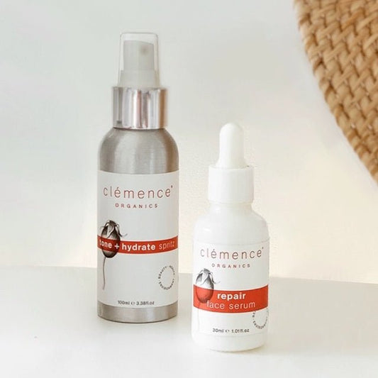 Clemence Organics 玫瑰果修護精華油+玫瑰調膚保濕噴霧套裝 - La Fée Beauty