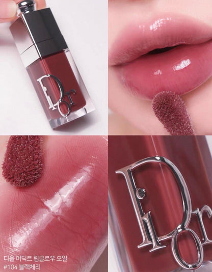 Dior 迪奥 誘惑煥彩潤唇油 104 Black Cherry 啡紅色 6ml - La Fée Beauty