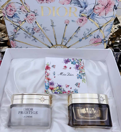 Dior 迪奧 玫瑰花蜜極緻活顏再生晚霜 + 玫瑰花蜜活顏再生乳霜 禮盒套裝 - La Fée Beauty