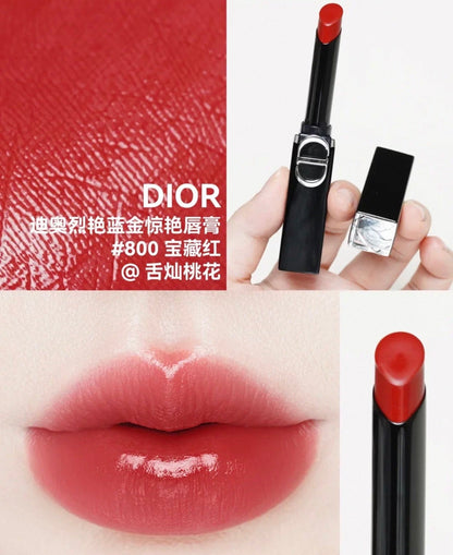 Dior 迪奥 26年新春色 烈艷藍金驚艷唇膏 幼管唇膏 800 Red Charm 2.2g - La Fée Beauty