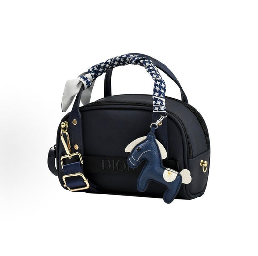 Dior 迪奧 Boutique Makeup Bag / Cosmetic Bag Remake & Customization 專櫃最新款 寶藍色防水雙拉鏈化妝袋 改裝訂製 - La Fée Beauty