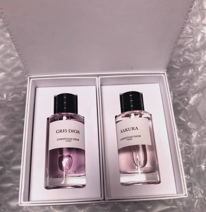 Dior 迪奧 典藏香水 蒙田沙龍GRIS DIOR 50ML + 落櫻輕舞香水 SAKURA 50ML 兩件套盒 - La Fée Beauty