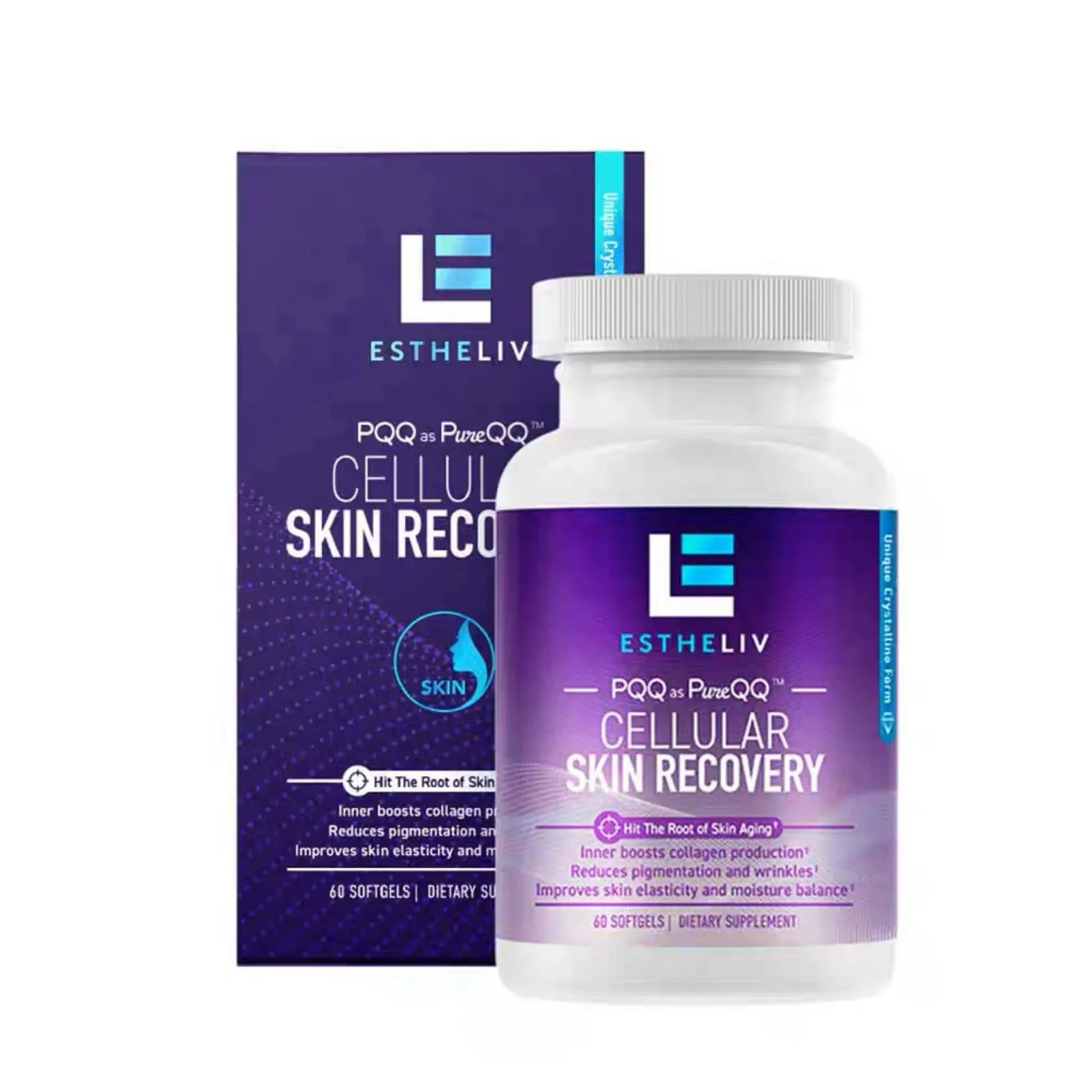 美國進口 ESTHELIV 研生之力 PQQ皮膚新生 鮮肌彈軟膠囊 提亮維E 60粒 - La Fée Beauty