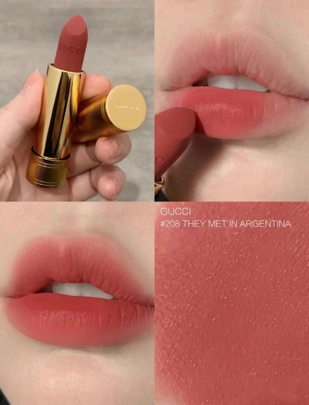 Gucci 古馳 金管啞光唇膏 208 THEY MET IN ARGENTINA - La Fée Beauty