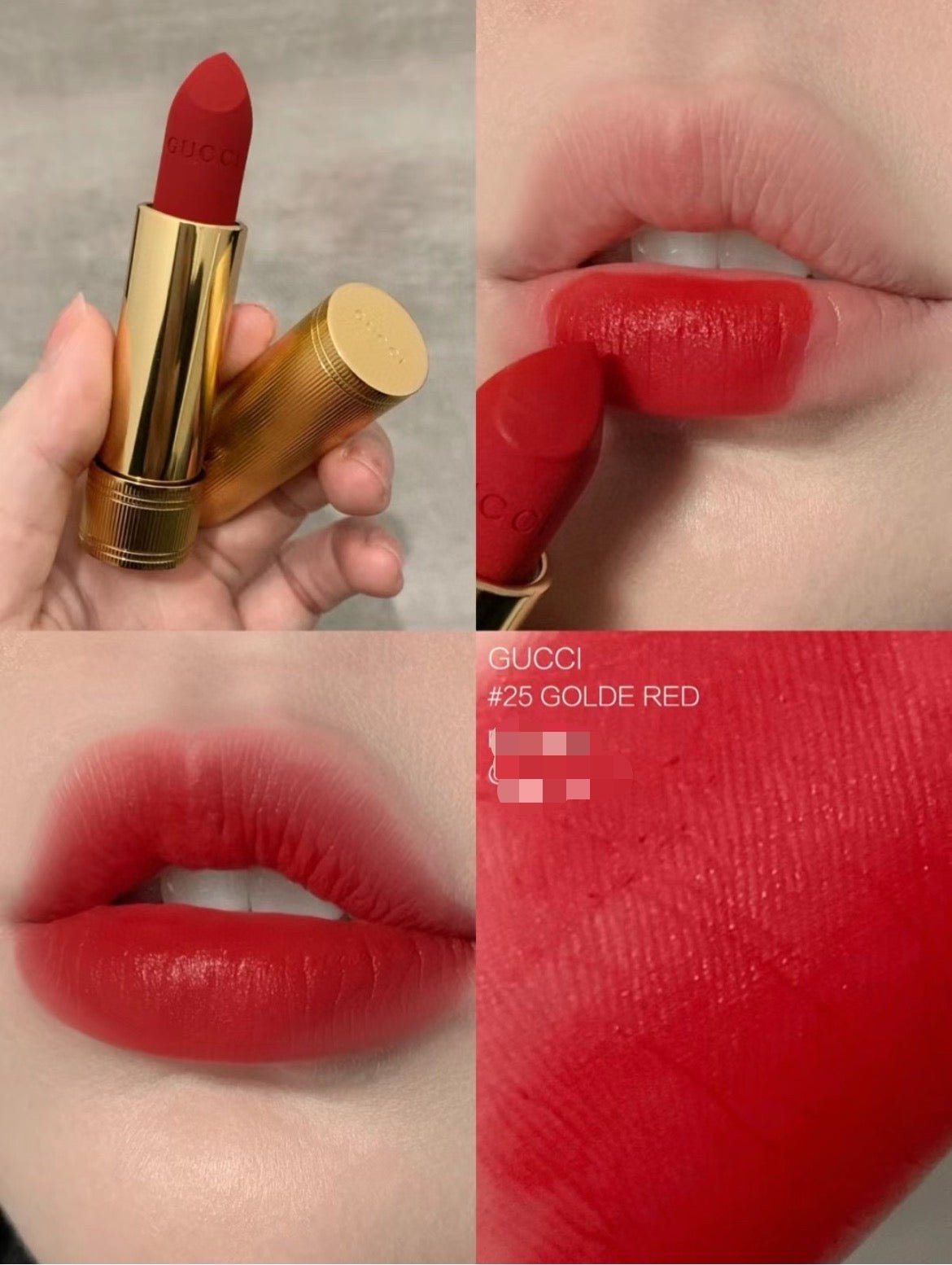 Gucci 古馳 金管啞光唇膏 25* GOLDIE RED - La Fée Beauty