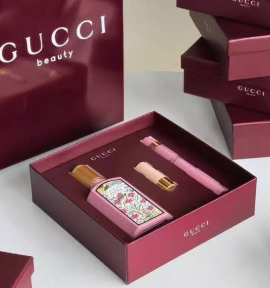 Gucci 古馳 綺夢梔子花香水套盒 （香水 50ml+ 香水 10ml+ 啞光208口紅 1g） - La Fée Beauty