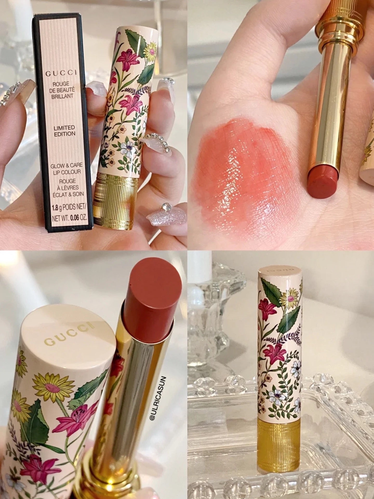 Gucci 古馳 經典復刻限定 Flora花卉口紅 208 They Met In Argentina - La Fée Beauty