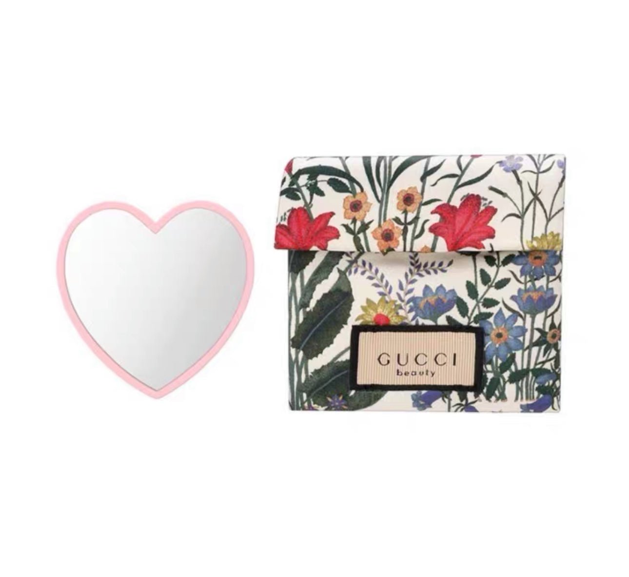 Gucci 古馳 Gucci Beauty心形化妝鏡 * 收納袋 - La Fée Beauty