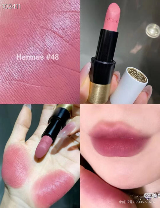 HERMES Matte lipstick 啞光唇膏系列 48 Rose Boisé 3.5g - La Fée Beauty