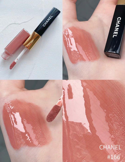 CHANEL 香奈兒 LE ROUGE DUO ULTRA TENUE 雙頭唇彩 #166 Timeless Beige （絕版色）
