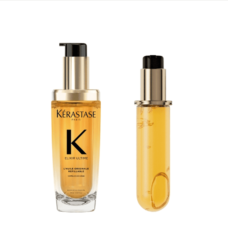 Kerastase 卡詩Kerastase Elixir Ultime L'HUILE ORIGINALE REFILLABLE 極緻全效修護精華 75ml + 替換芯75ml - La Fée Beauty