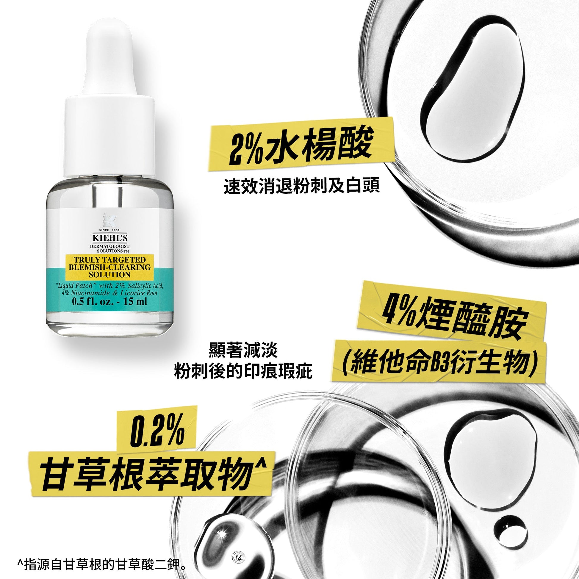 Kiehl’s 科顏氏 醫學水楊酸抗粉刺精華液體貼 15ml - La Fée Beauty