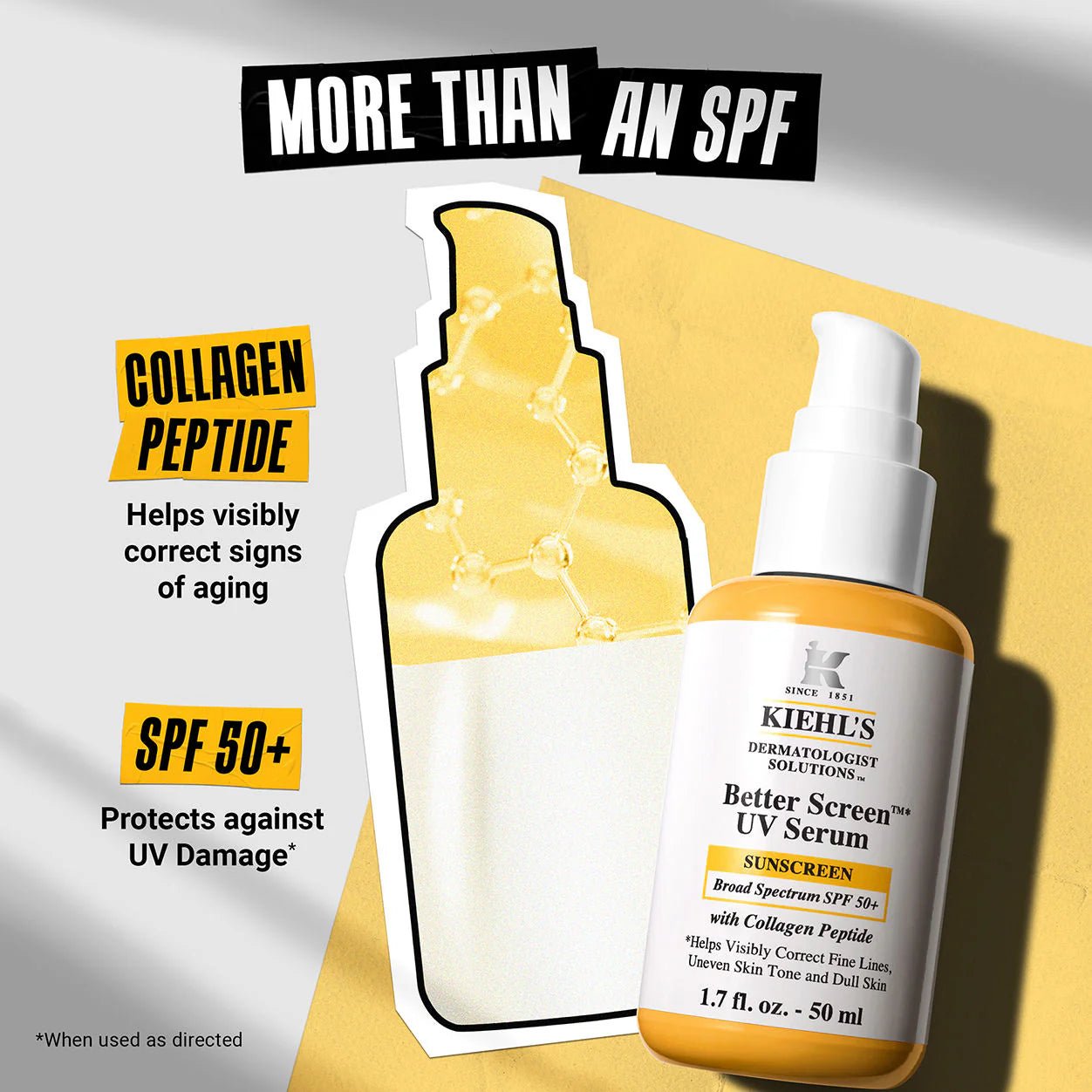 Kiehl's 科顏氏 新品 膠原蛋白肽清爽防曬精華 50ml SPF50 - La Fée Beauty