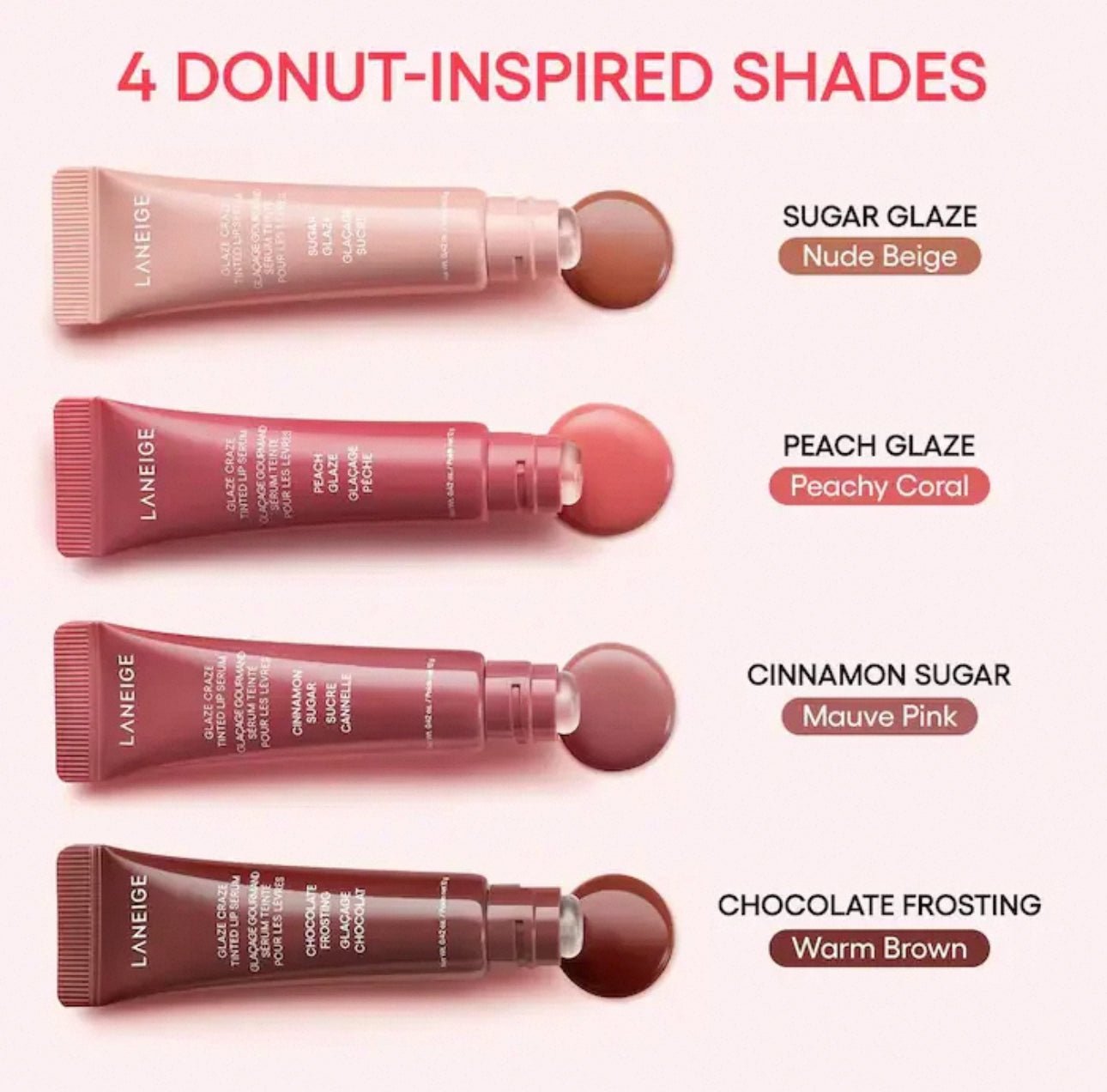 Laneige 蘭芝 2025新款￼￼ 多肽有色唇膏唇精華唇蜜 12g Peach Glaze - La Fée Beauty