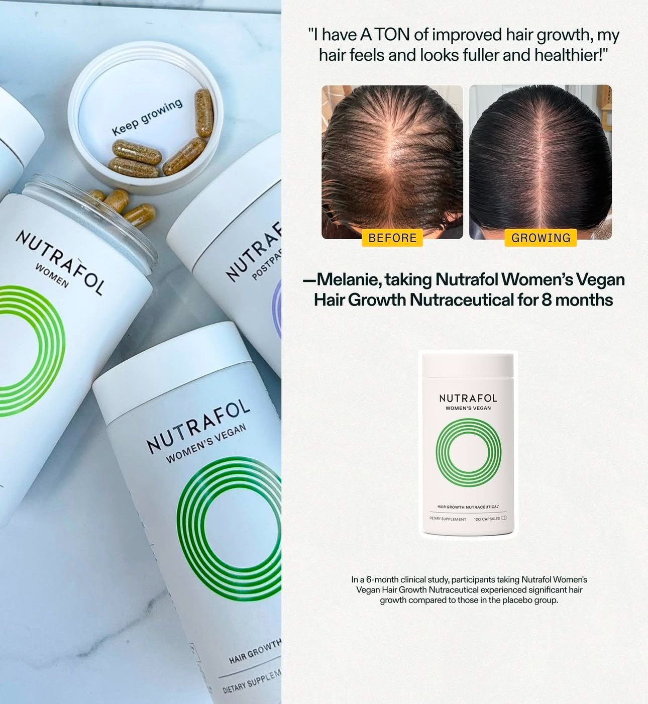 章小蕙推薦 Nutrafol 女性 生髮補充劑 讓頭髮更濃密強韌 120粒 - La Fée Beauty