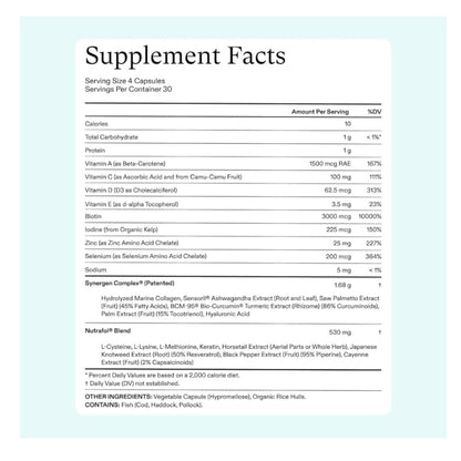章小蕙推薦 Nutrafol 女性 生髮補充劑 讓頭髮更濃密強韌 120粒 - La Fée Beauty