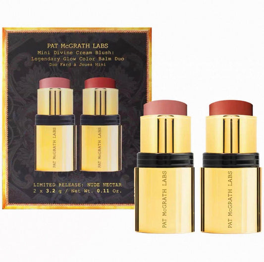 PAT Mcgrath Labs Mini Divine Cream Blush: Legendary Glow Color Balm Duo迷你奶油腮紅棒雙件組 Nude Nectar 3.2g x 2 - La Fée Beauty