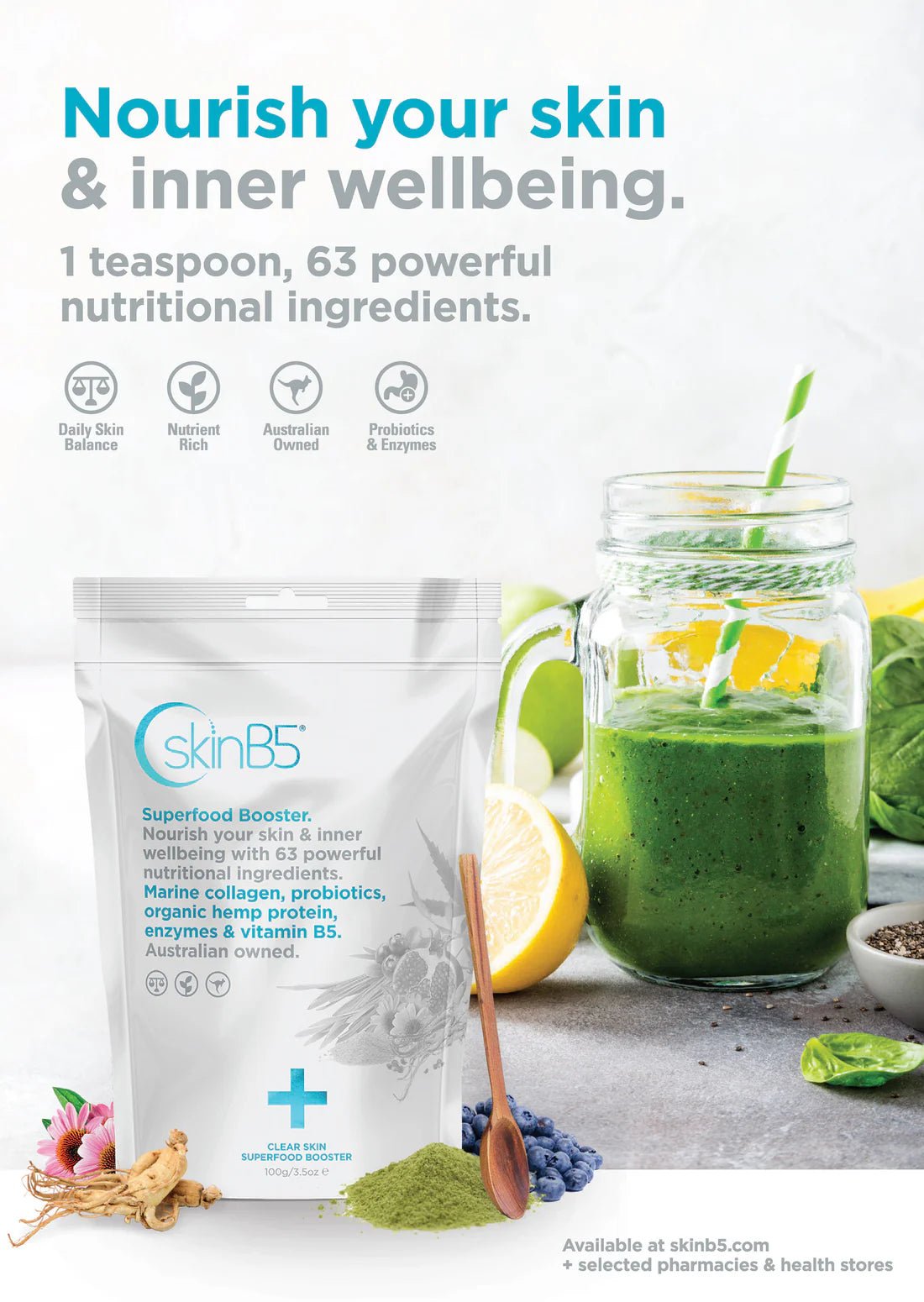 SkinB5 Clear Skin Superfood Booster超級淨膚營養粉 100g - La Fée Beauty