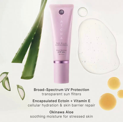 Tatcha The Milky Sunscreen Broad Spectrum SPF 50+ with Encapsulated Ectoin + Vitamin E 柔光奶感防曬乳SPF50+ - La Fée Beauty