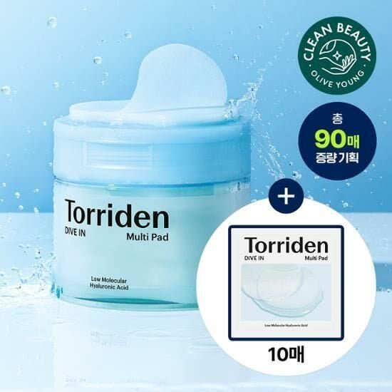 韓國 TORRIDEN DIVE-IN Low Molecule Hyaluronic Acid Multi Pad 低分子透明質酸爽膚棉片 1盒80片 - La Fée Beauty