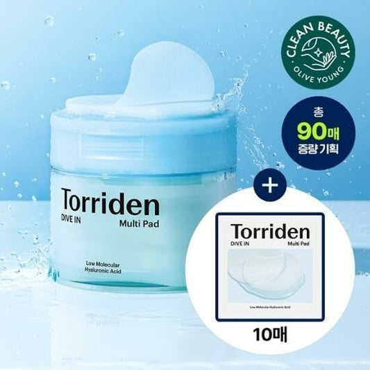 韓國 TORRIDEN DIVE-IN Low Molecule Hyaluronic Acid Multi Pad 低分子透明質酸爽膚棉片 1盒80片 - La Fée Beauty