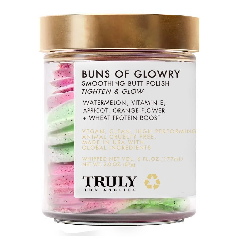 Truly Buns Of Glowry Smoothing Butt Polish 緊俏收臀 提升修護蜜桃臀 臀部磨砂膏 57g - La Fée Beauty