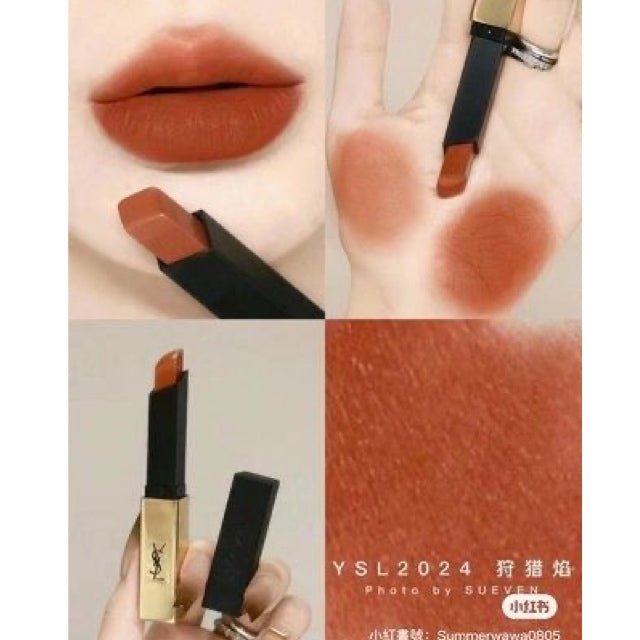 YSL 小金條 極緻啞光唇膏 新色2024 落日暖橘 Fiery Vermillion 1.2G 旅行裝 - La Fée Beauty