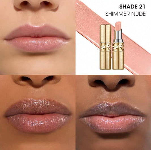 YSL 聖羅蘭 2025聖誕限量 CANDY GLAZE LIP GLOSS STICK 21 SHIMMER NUDE - La Fée Beauty