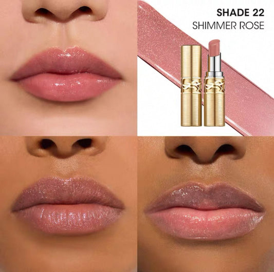 YSL 聖羅蘭 2025聖誕限量 CANDY GLAZE LIP GLOSS STICK 22 SHIMMER ROSE - La Fée Beauty