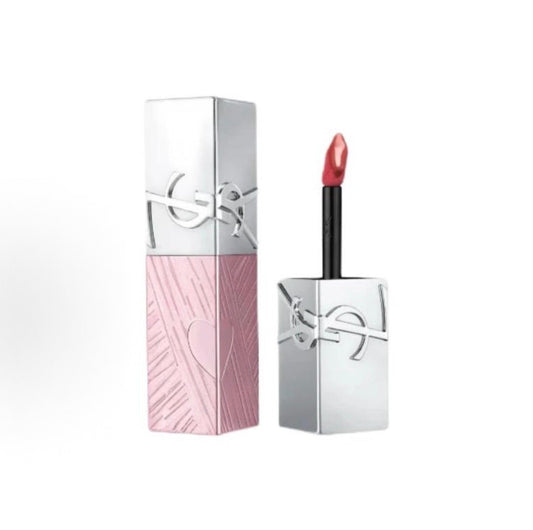 YSL 2026 七夕限定「LOVE LIGHT 粉銀燦光」系列 水光 易上色自然亮澤 5.5ml 610 冰烏龍 - La Fée Beauty