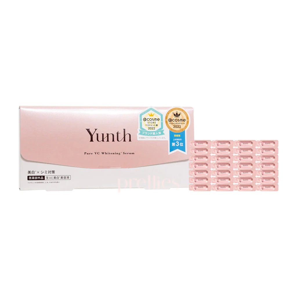 日本 YUNTH 一滴白 100%高純度維他命C美白祛斑導入精華 一盒28包 / 1ML X 28包 - La Fée Beauty