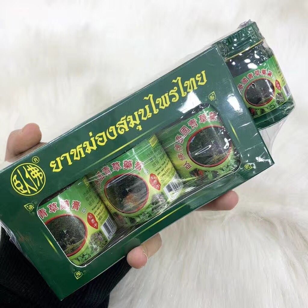 泰國 卧佛牌青草藥膏 50G (一盒3瓶+送1瓶15G) 泰國原裝進口樹標本土版 - La Fée Beauty